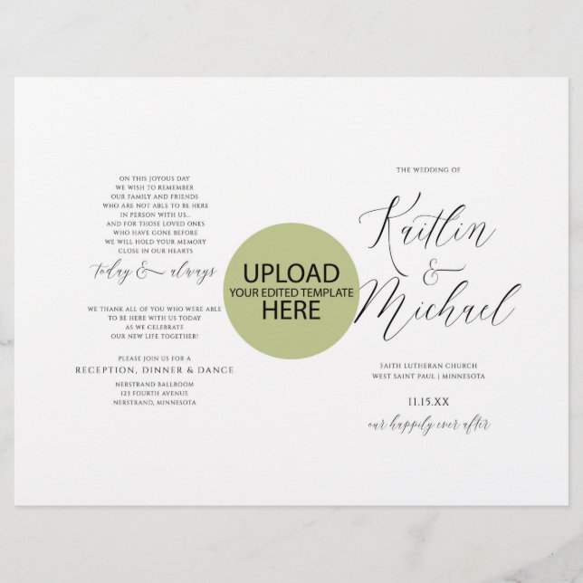 Custom Folding Program Upload - Karma K. Weddings (Front)