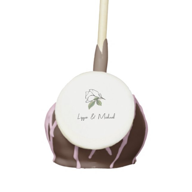 Custom Foliage Stem Wedding Cake Pops (Front)