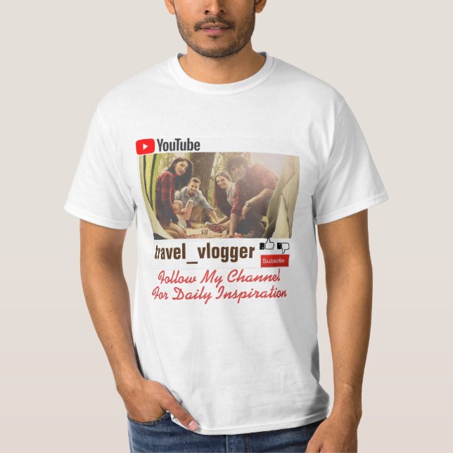 Custom follow my channel  T-Shirt (Front)