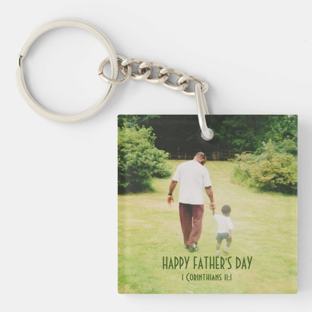 Custom Follow My Example Father Son Keychain (Front)