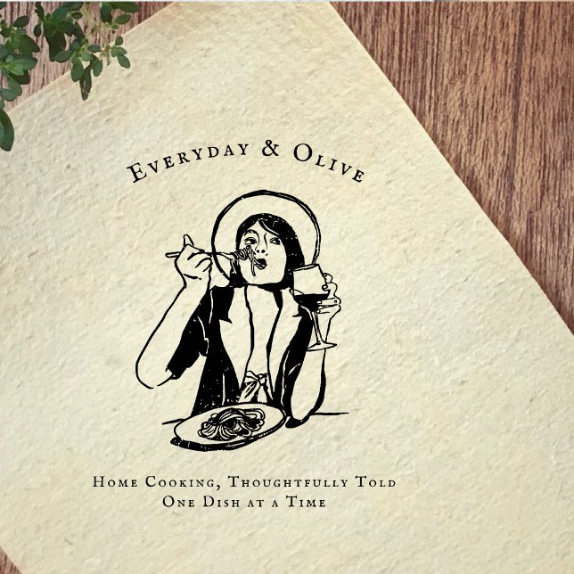 Custom Food Blogger Branding Rubber Stamp (Creator Uploaded)