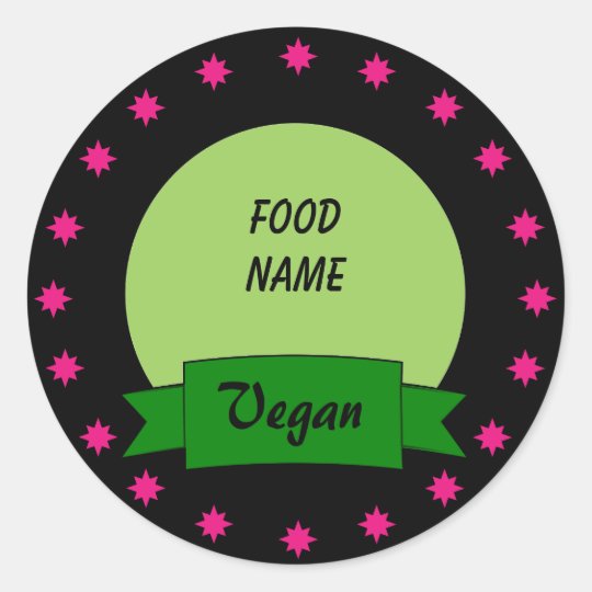 Custom Food Label Stickers Vegan