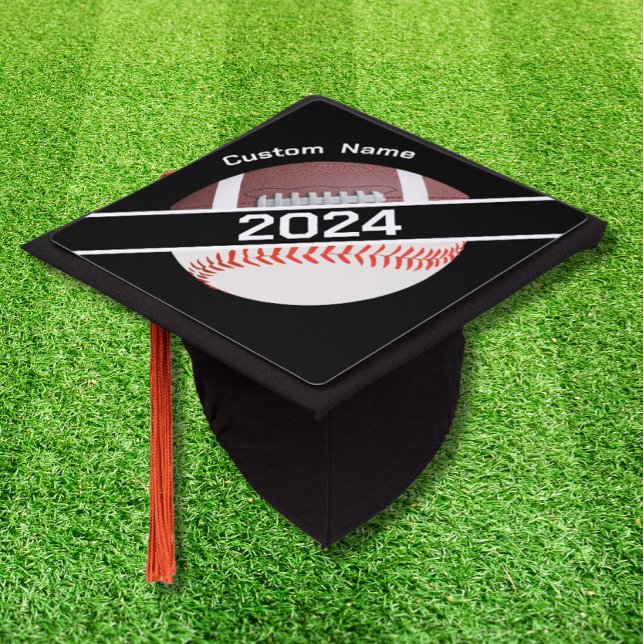 Custom Football Baseball Graduation Cap Topper (Custom Sports Graduation Cap)