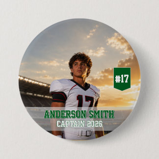 Custom Football Captain Photo MVP 2026 Button