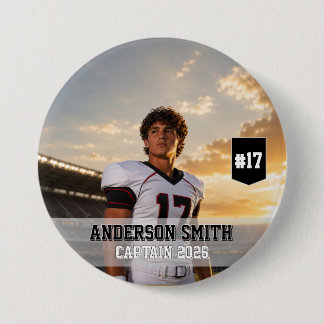 Custom Football Captain Photo MVP 2026 Button