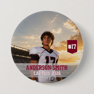 Custom Football Captain Photo MVP 2026 Button
