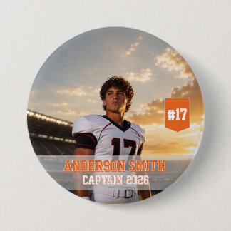 Custom Football Captain Photo MVP 2026 Button