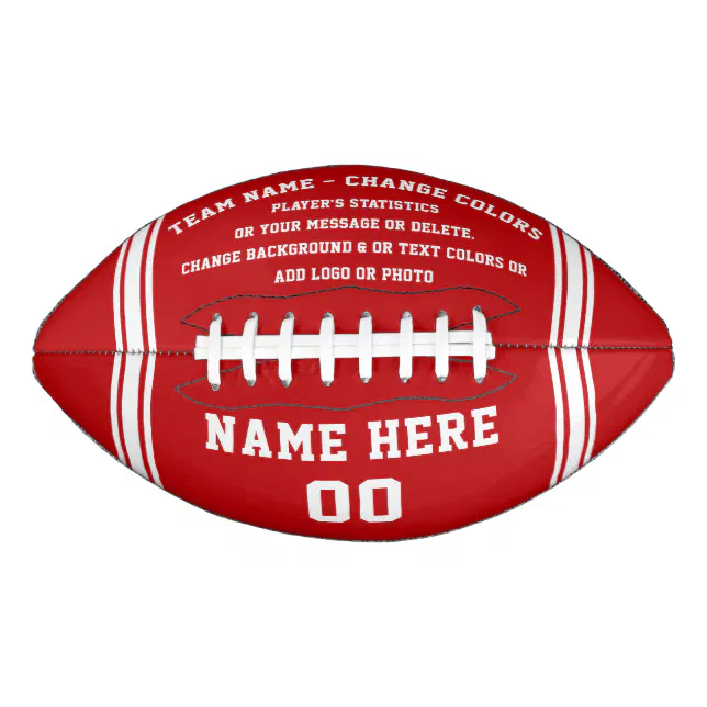 Custom Football. CHANGE COLORS, TEXT, ADD PHOTO Football | Zazzle