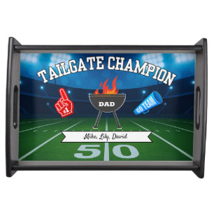 Custom Football Dad Tailgate Champion Serving Tray