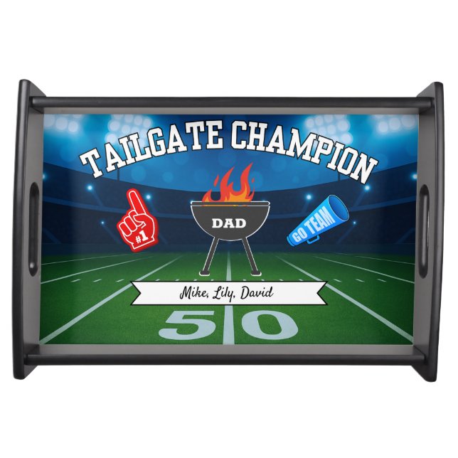 Custom Football Dad Tailgate Champion Serving Tray (Front)