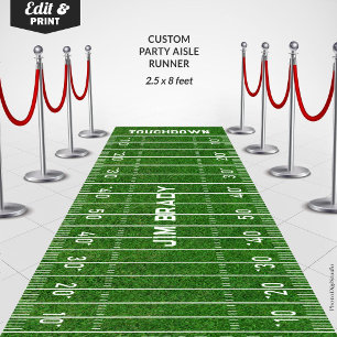 Custom Football Field Carpet, Game Day Party Runner