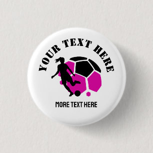 Custom Football Girl kid's Football Birthday party Button