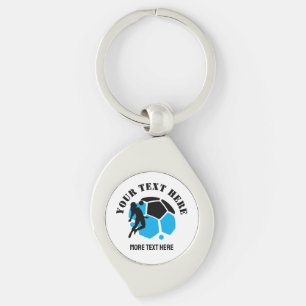 Custom Football Girl kid's Football Birthday party Keychain