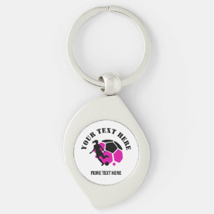 Custom Football Girl kid's Football Birthday party Keychain