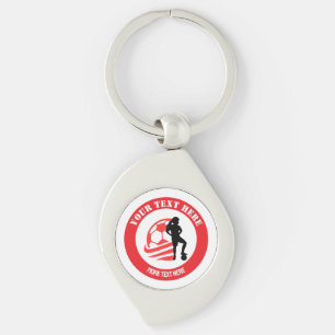 Custom Football Girl kid's Football Birthday Party Keychain