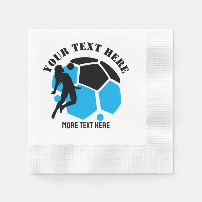 Custom Football Girl kid's Football Birthday party Napkins (Front)