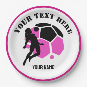 Custom Football Girl kid's Football Birthday Party Paper Plates