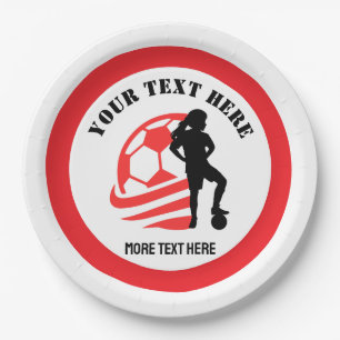 Custom Football Girl kid's Football Birthday Party Paper Plates