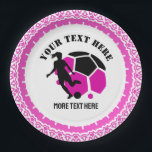 Custom Football Girl kid's Football Birthday Party Paper Plates<br><div class="desc">Custom Football Girl Kid's Football Birthday Paper Plates.</div>
