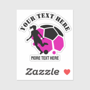 Custom Football Girl kid's Football Birthday party Sticker