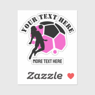 Custom Football Girl kid's Football Birthday party Sticker