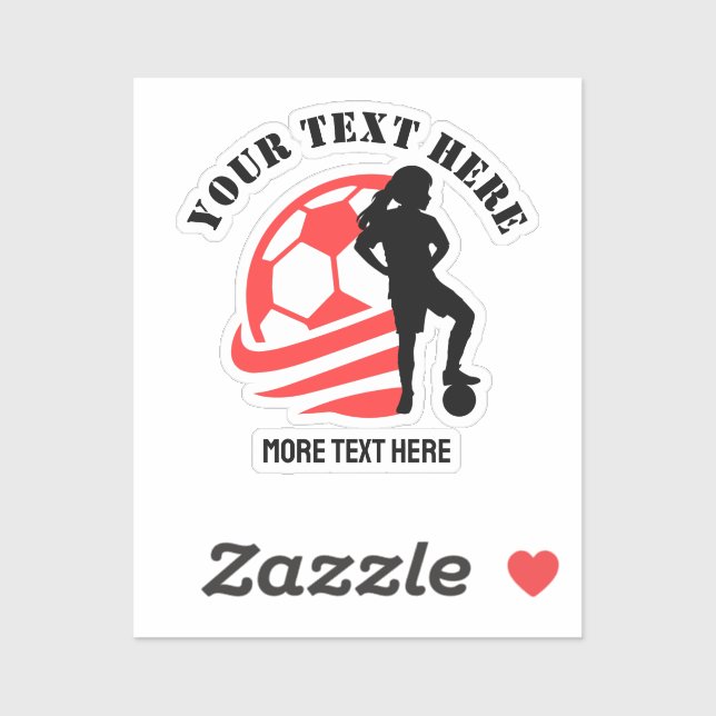 Custom Football Girl kid's Football Birthday party Sticker (Sheet)