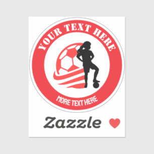 Custom Football Girl kid's Football Birthday Party Sticker