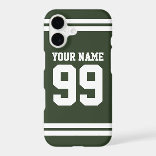Custom football jersey number athletic stripe iPhone 17 case