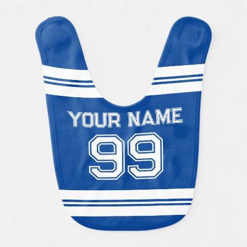 Custom football jersey number athletic stripes baby bib