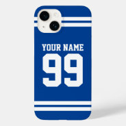 Custom Football Jersey Number Athletic Stripes Case-mate Iphone 14 Case at Zazzle