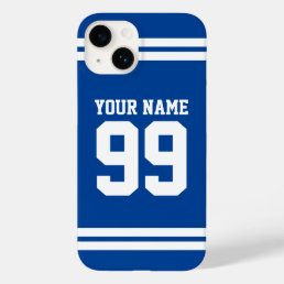 Custom football jersey number athletic stripes Case-Mate iPhone 14 case