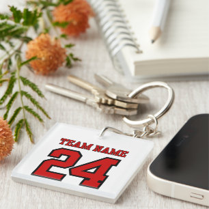 Custom Football Jersey Style Keychain