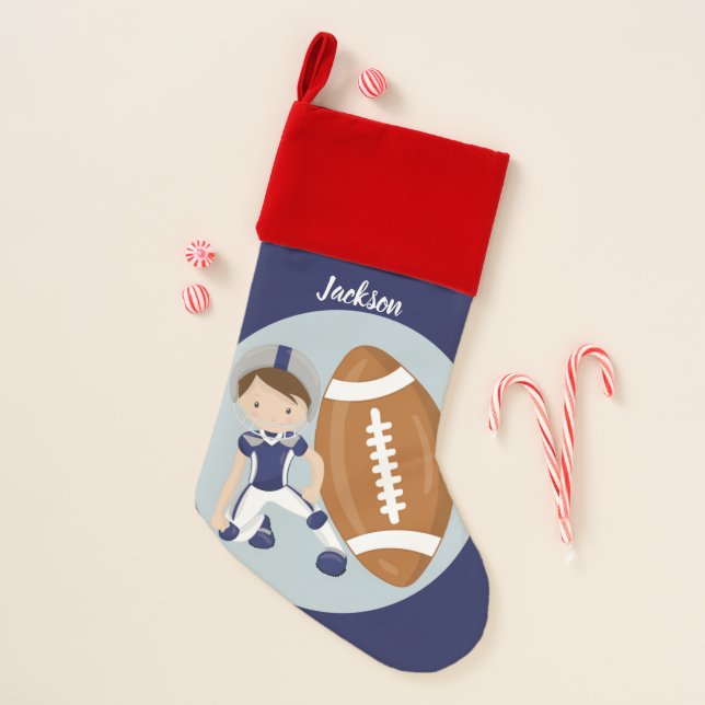 Custom Football Kid Christmas Stocking (Front)