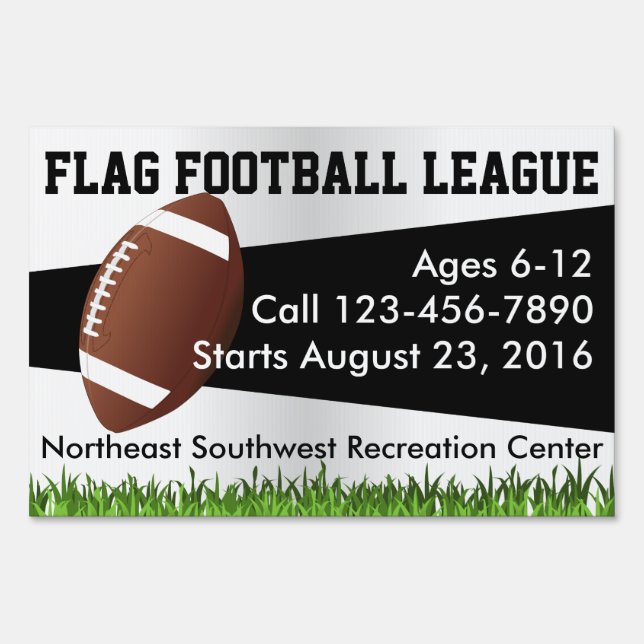 Custom Football League Yard Sign (Front)