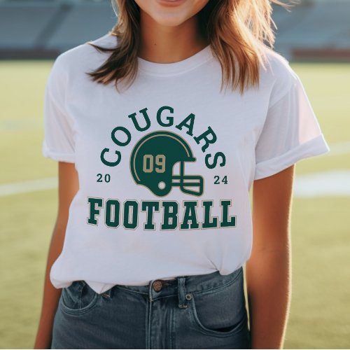 Custom Football Mom Green and Gold Team Tri_Blend Shirt