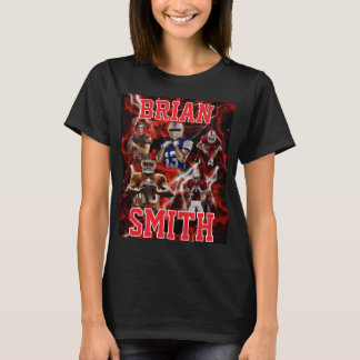 Custom Football Mom Player Photo Name Gift T-Shirt