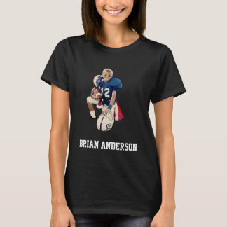 Custom Football Mom Player Photo Name T-Shirt