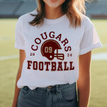 Custom Football Mom Red and Gold Team Tri-Blend Shirt<br><div class="desc">Custom Front and Back Football T-Shirt for Mom - shown in White
Design for football moms features a football helmet with sporty text that can be customized for the team name,  son's last name,  and his jersey number. Gold and dark red colors can be customized.</div>