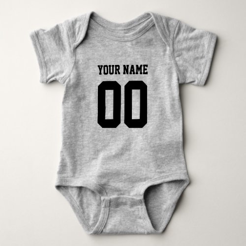 Custom Football  Name Number Baby  Baby Bodysuit