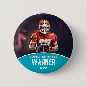 Custom Football Photo and Name Sports Button