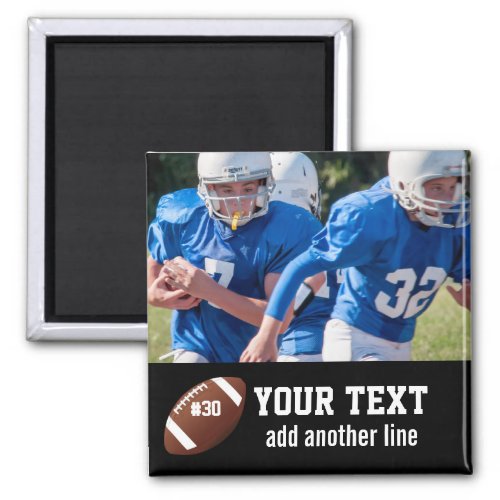 Custom Football Photo Name and Number Magnet