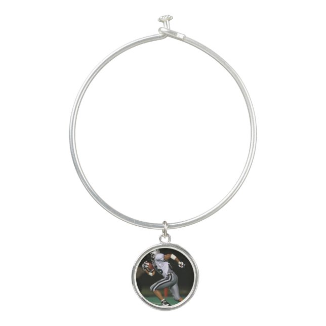 Custom Football Photo Sports  Bangle Bracelet (Front)
