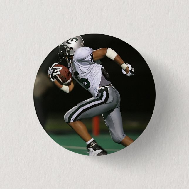 Custom Football Photo Sports Button (Front)