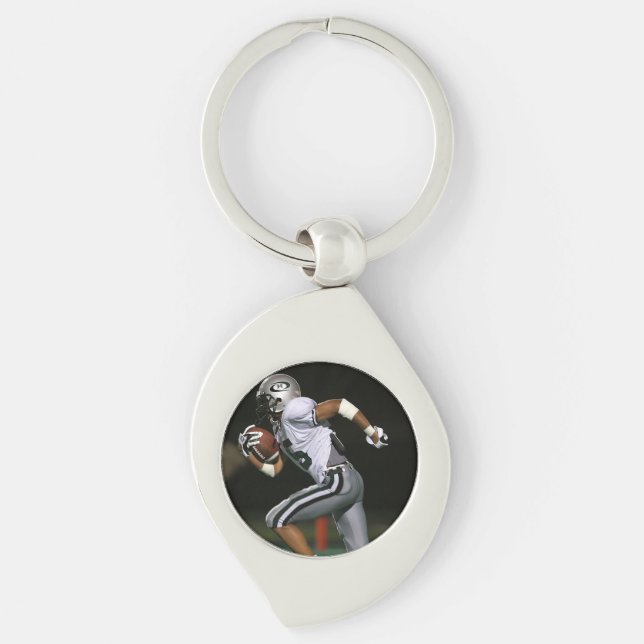 Custom Football Photo Sports  Keychain (Front)
