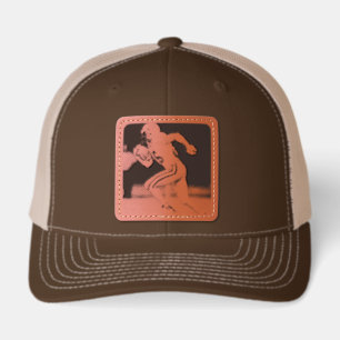 Custom Football Photo Sports Leather Patch Hat