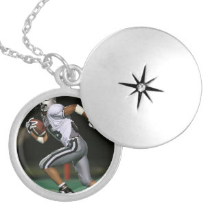 Custom Football Photo Sports Locket Necklace