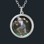 Custom Football Photo Sports  Silver Plated Necklace<br><div class="desc">Custom Football Photo Sports Silver Plated Necklace</div>