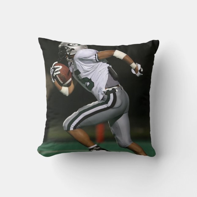 Custom Football Photo Sports Throw Pillow (Front)