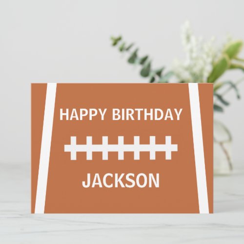 Custom Football Player Ball Sports Happy Birthday Card