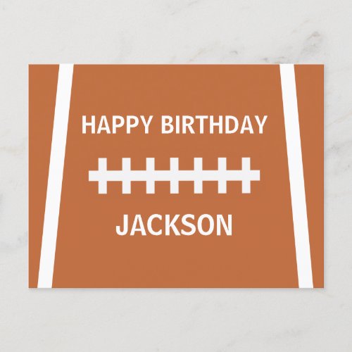 Custom Football Player Ball Sports Happy Birthday Postcard